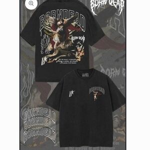 Black Graphic T-Shirt with Artistic Print